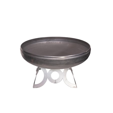 Marquee Protection OF48LTY-CR 48 in. Liberty Fire Pit with Circular Base, Natural Steel MA3107574